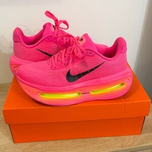 Nike Women's Neon Pink Platform Running Shoes with Black Swoosh